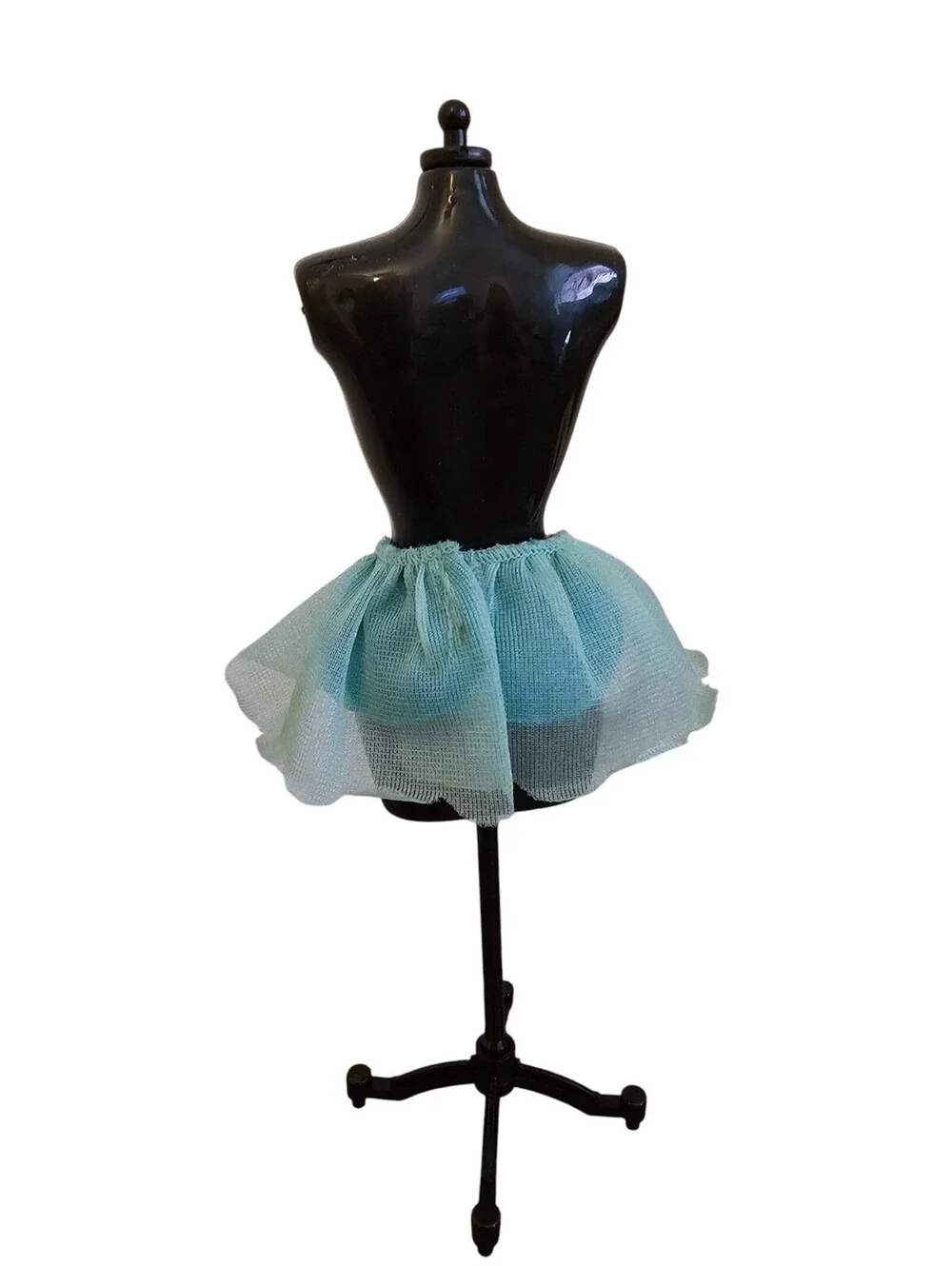 Barbie Doll Blue Chiffon Mesh A Line Mini Skirt Vintage